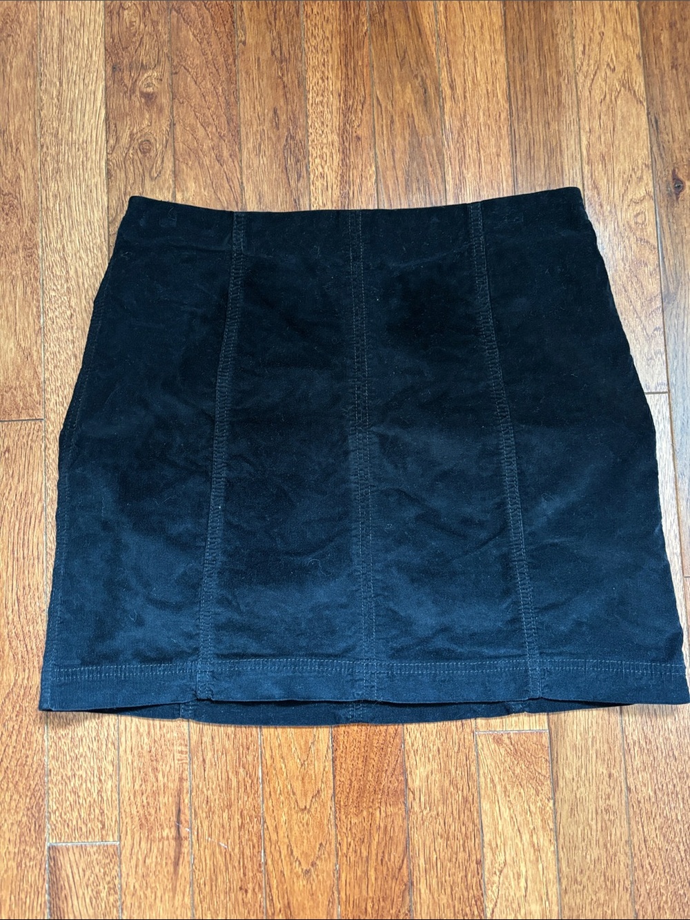 Free People Black Corduroy Panel Mini Skirt Size 12